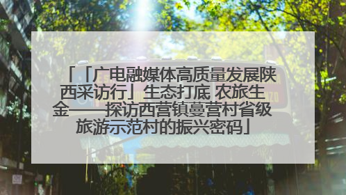 「广电融媒体高质量发展陕西采访行」生态打底 农旅生金——探访西营镇蔓营村省级旅游示范村的振兴密码