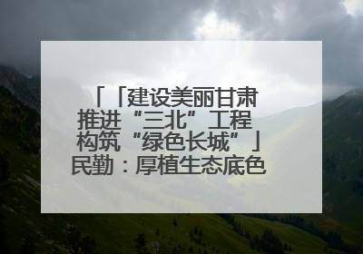 「建设美丽甘肃 推进“三北”工程 构筑“绿色长城”」民勤：厚植生态底色 筑牢绿色屏障