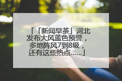 「新闻早茶」河北发布大风蓝色预警，多地阵风7到8级，还有这些热点……