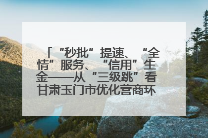 “秒批”提速、“全情”服务、“信用”生金——从“三级跳”看甘肃玉门市优化营商环境的进阶之路
