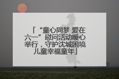 “童心同梦 爱在六一”慰问活动暖心举行，守护沈城困境儿童幸福童年