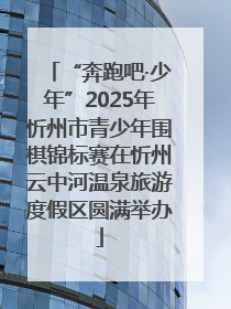 “奔跑吧·少年”2025年忻州市青少年围棋锦标赛在忻州云中河温泉旅游度假区圆满举办