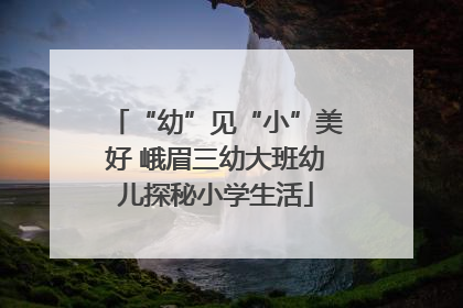 “幼”见“小”美好 峨眉三幼大班幼儿探秘小学生活
