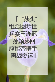 “莎头”组合圆梦世乒赛三连冠 孙颖莎回应能否携手再战奥运