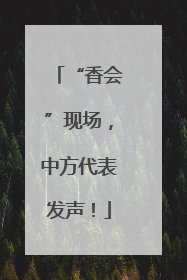 “香会”现场，中方代表发声！