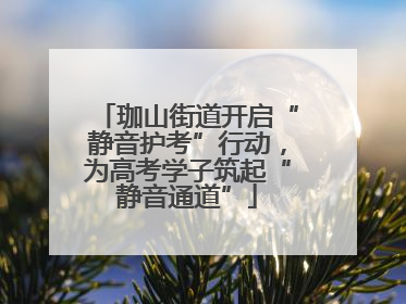 珈山街道开启“静音护考”行动，为高考学子筑起“静音通道”