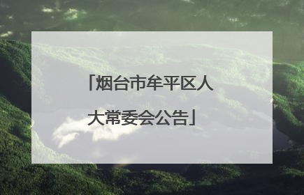 烟台市牟平区人大常委会公告
