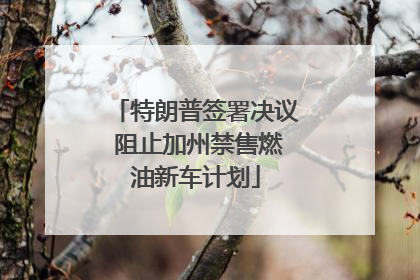 特朗普签署决议 阻止加州禁售燃油新车计划