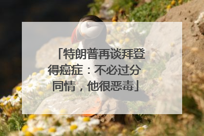 特朗普再谈拜登得癌症：不必过分同情，他很恶毒