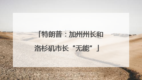 特朗普：加州州长和洛杉矶市长“无能”