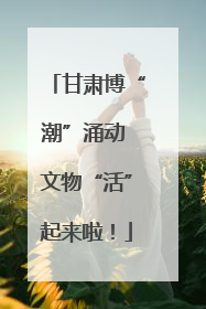 甘肃博“潮”涌动 文物“活”起来啦!