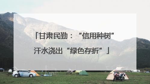 甘肃民勤：“信用种树” 汗水浇出“绿色存折”