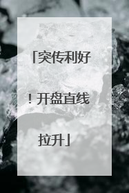 突传利好！开盘直线拉升