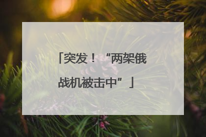 突发！“两架俄战机被击中”