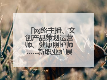 网络主播、文创产品策划运营师、健康照护师……新职业扩展消费新空间