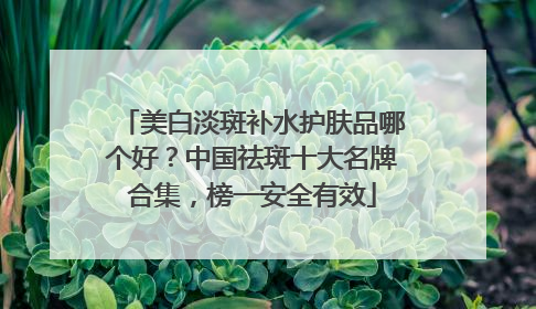 美白淡斑补水护肤品哪个好？中国祛斑十大名牌合集，榜一安全有效