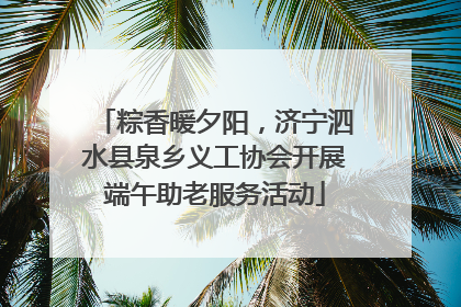 粽香暖夕阳，济宁泗水县泉乡义工协会开展端午助老服务活动