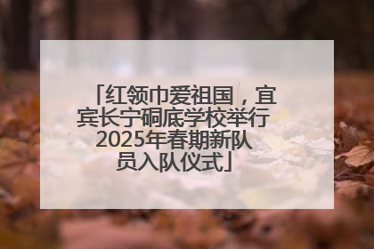 红领巾爱祖国，宜宾长宁硐底学校举行2025年春期新队员入队仪式