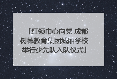 红领巾心向党 成都树德教育集团城厢学校举行少先队入队仪式