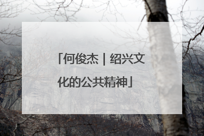 何俊杰｜绍兴文化的公共精神