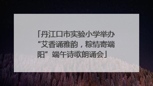丹江口市实验小学举办“艾香诵雅韵，粽情寄端阳”端午诗歌朗诵会