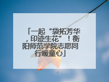 一起“袋拓芳华，印迹生花”！衡阳师范学院志愿同行暖童心