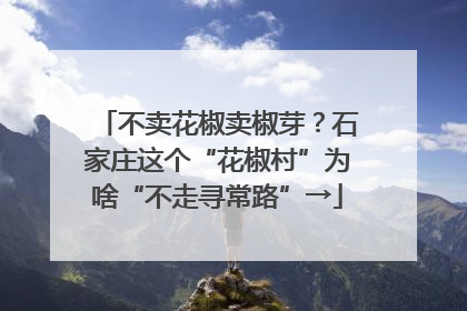 不卖花椒卖椒芽？石家庄这个“花椒村”为啥“不走寻常路”→
