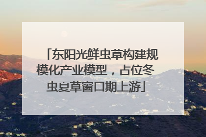 东阳光鲜虫草构建规模化产业模型，占位冬虫夏草窗口期上游