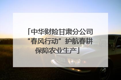 中华财险甘肃分公司“春风行动”护航春耕 保障农业生产