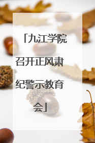 九江学院召开正风肃纪警示教育会