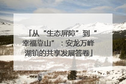 从“生态屏障”到“幸福靠山”：安龙万峰湖镇的共享发展答卷
