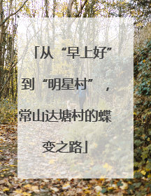 从“早上好”到“明星村”，常山达塘村的蝶变之路