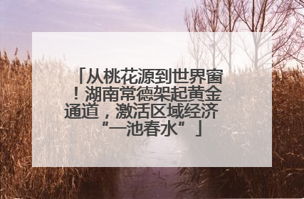 从桃花源到世界窗！湖南常德架起黄金通道，激活区域经济“一池春水”
