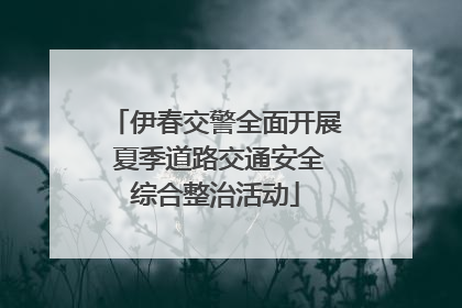 伊春交警全面开展 夏季道路交通安全综合整治活动