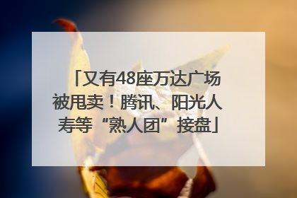 又有48座万达广场被甩卖！腾讯、阳光人寿等“熟人团”接盘
