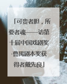 可贵者胆，所要者魂——访第十届中国戏剧奖·曹禺剧本奖获得者戴先良