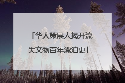 华人策展人揭开流失文物百年漂泊史