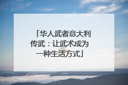 华人武者意大利传武：让武术成为一种生活方式