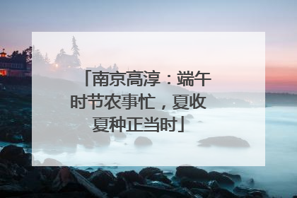 南京高淳：端午时节农事忙，夏收夏种正当时