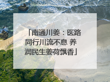 南通川姜：医路同行川流不息 养润民生姜荷飘香