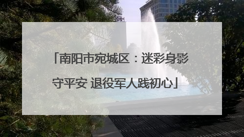 南阳市宛城区：迷彩身影守平安 退役军人践初心