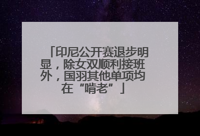印尼公开赛退步明显，除女双顺利接班外，国羽其他单项均在“啃老”