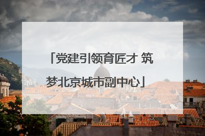 党建引领育匠才 筑梦北京城市副中心