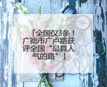 全国仅3条！广德市广卢路获评全国“最具人气的路”
