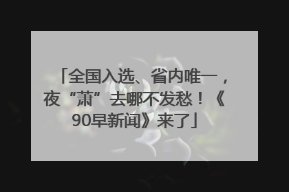 全国入选、省内唯一，夜“萧”去哪不发愁！《90早新闻》来了
