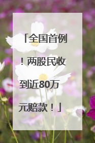 全国首例！两股民收到近80万元赔款！