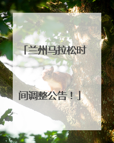 兰州马拉松时间调整公告！