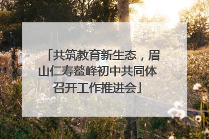 共筑教育新生态，眉山仁寿鳌峰初中共同体召开工作推进会
