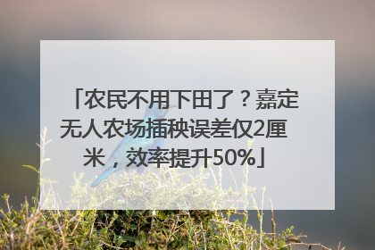 农民不用下田了？嘉定无人农场插秧误差仅2厘米，效率提升50%