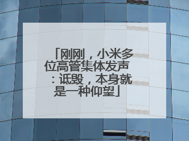 刚刚，小米多位高管集体发声：诋毁，本身就是一种仰望